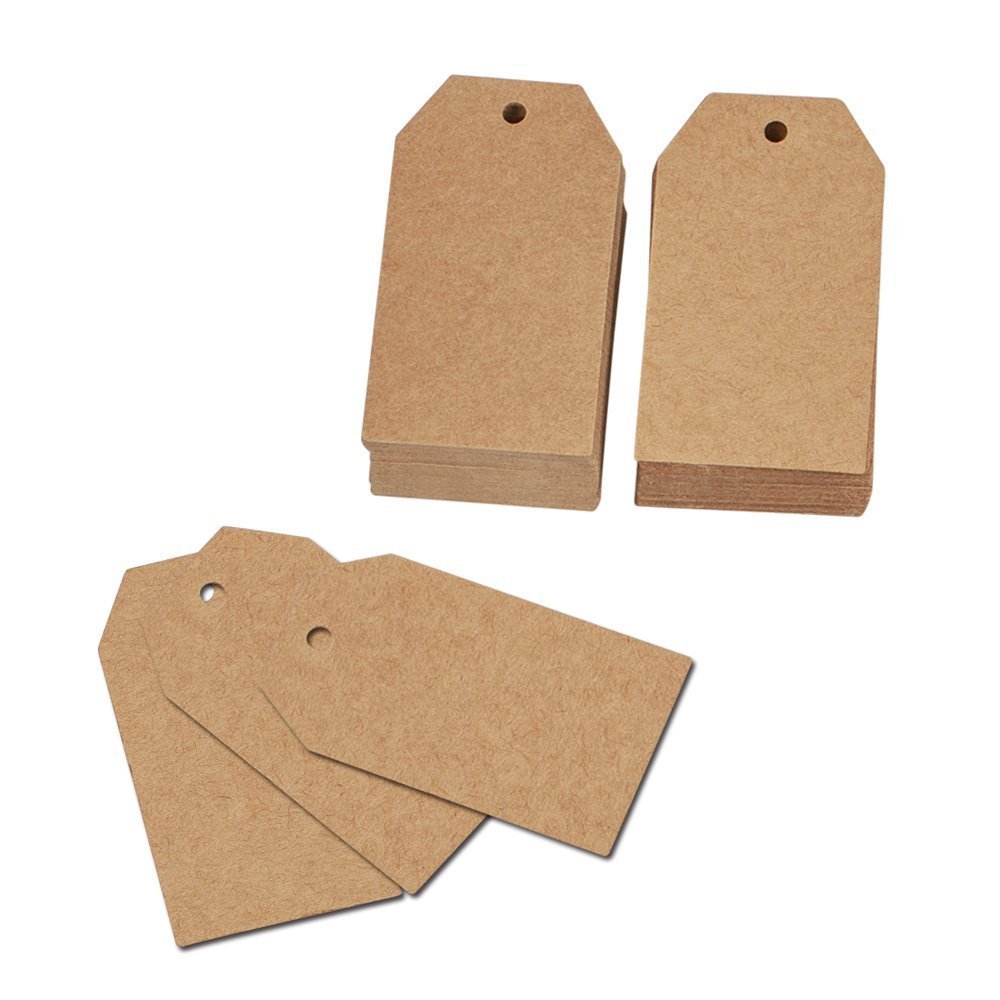 100 Pcs Christmas Gift Tags with String Kraft Paper Vintage Wedding Hang Tags 7x4cm with Natural Jute Twine - Image 4