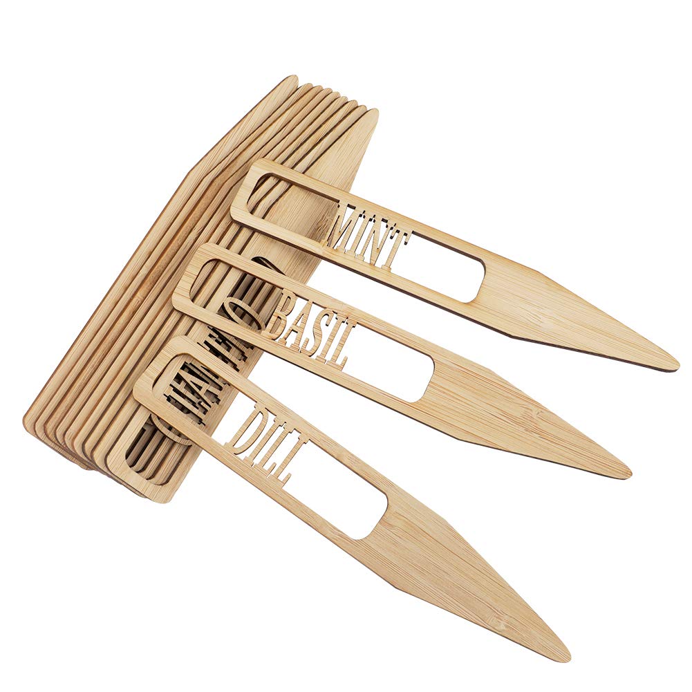 12 Pcs 6" x 1" Garden Herb Plant Labels,Bamboo Plant Tags,Elegant Bamboo Herb Signs for Plants - Image 5