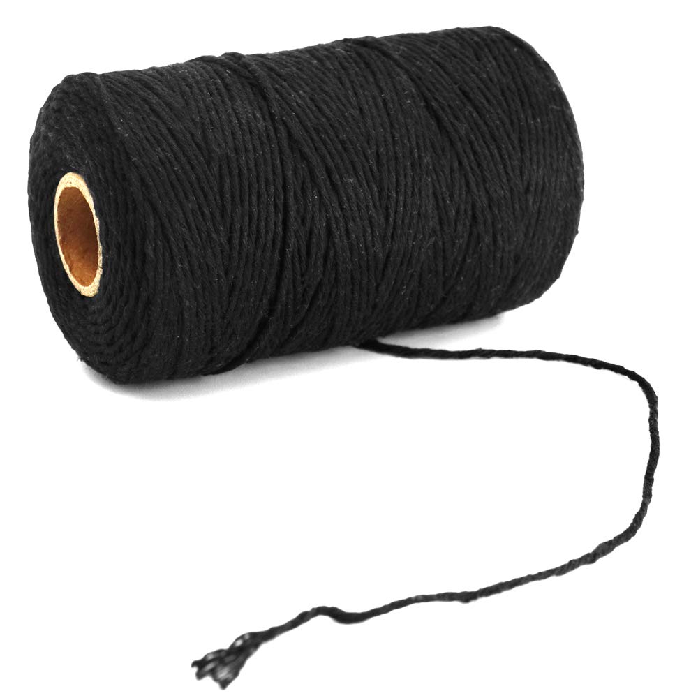 Black Twine String,Cotton Bakers Twine 656 Feet Cotton Cord Crafts Gift Twine String Christmas Holiday Twine - Image 5