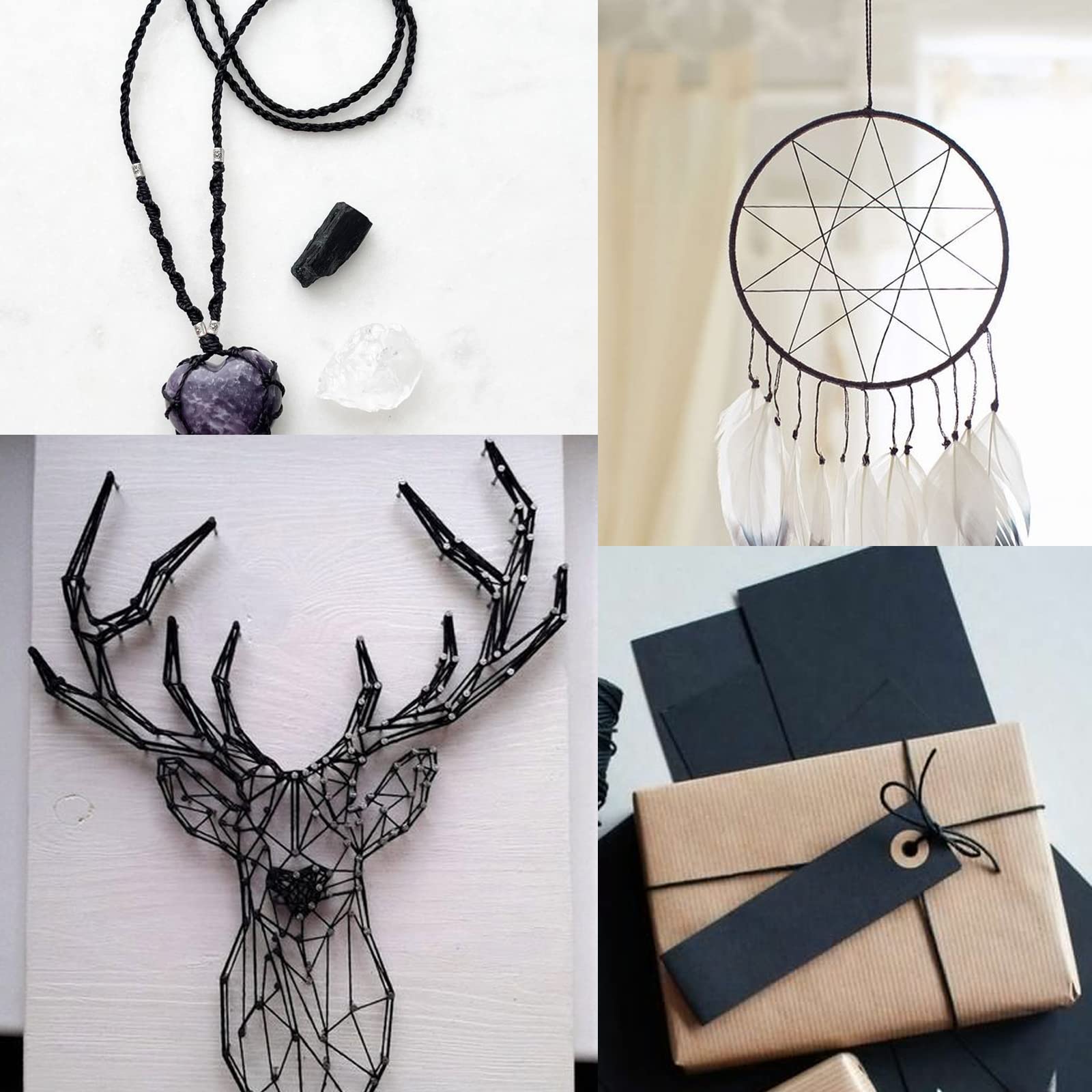 Black Twine String,Cotton Bakers Twine 656 Feet Cotton Cord Crafts Gift Twine String Christmas Holiday Twine - Image 7