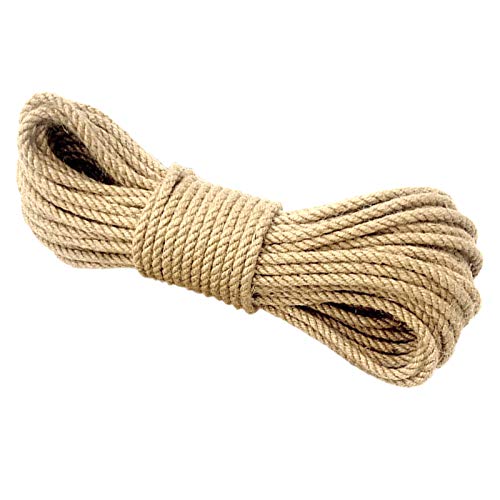 KINGLAKE 100% Natural Thick Strong Jute Rope 65 Feet 5mm 3 Ply Hemp Rope Cord For Arts Crafts DIY Decoration Gift Wrapping - Image 3