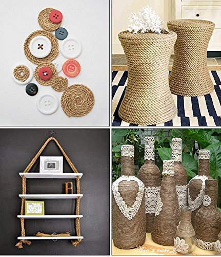 KINGLAKE 100% Natural Thick Strong Jute Rope 65 Feet 5mm 3 Ply Hemp Rope Cord For Arts Crafts DIY Decoration Gift Wrapping - Image 4