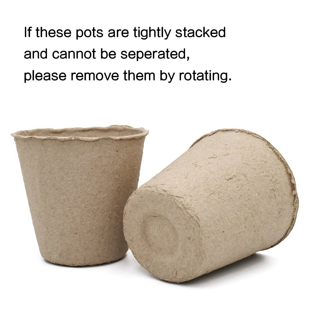 KINGLAKE 100 Pcs 3 Inch Peat Pots, Seeds Starter, Transplant Seedlings With 100 Pcs White Plastic Plant Labels - Image 4