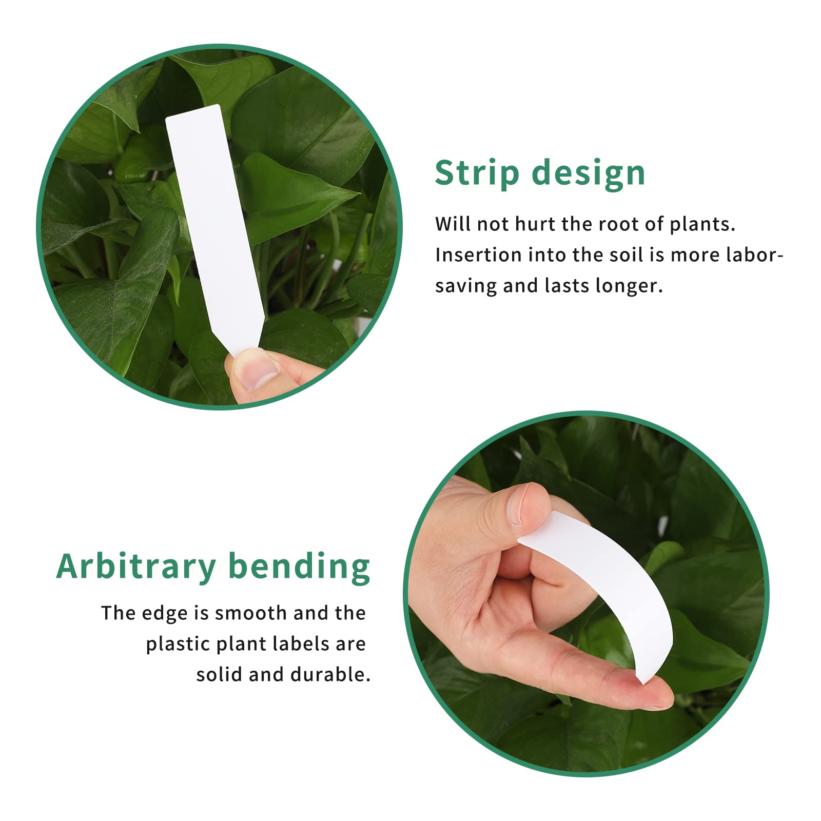 KINGLAKE 200 Pcs Plastic Plant Labels,4 Inch Waterproof Garden Plant Nursery Tags,White Plant Name Tags Markers Plant Identification Tags with Permanent Marking Pen for Garden Seedlings,Plants - Image 4