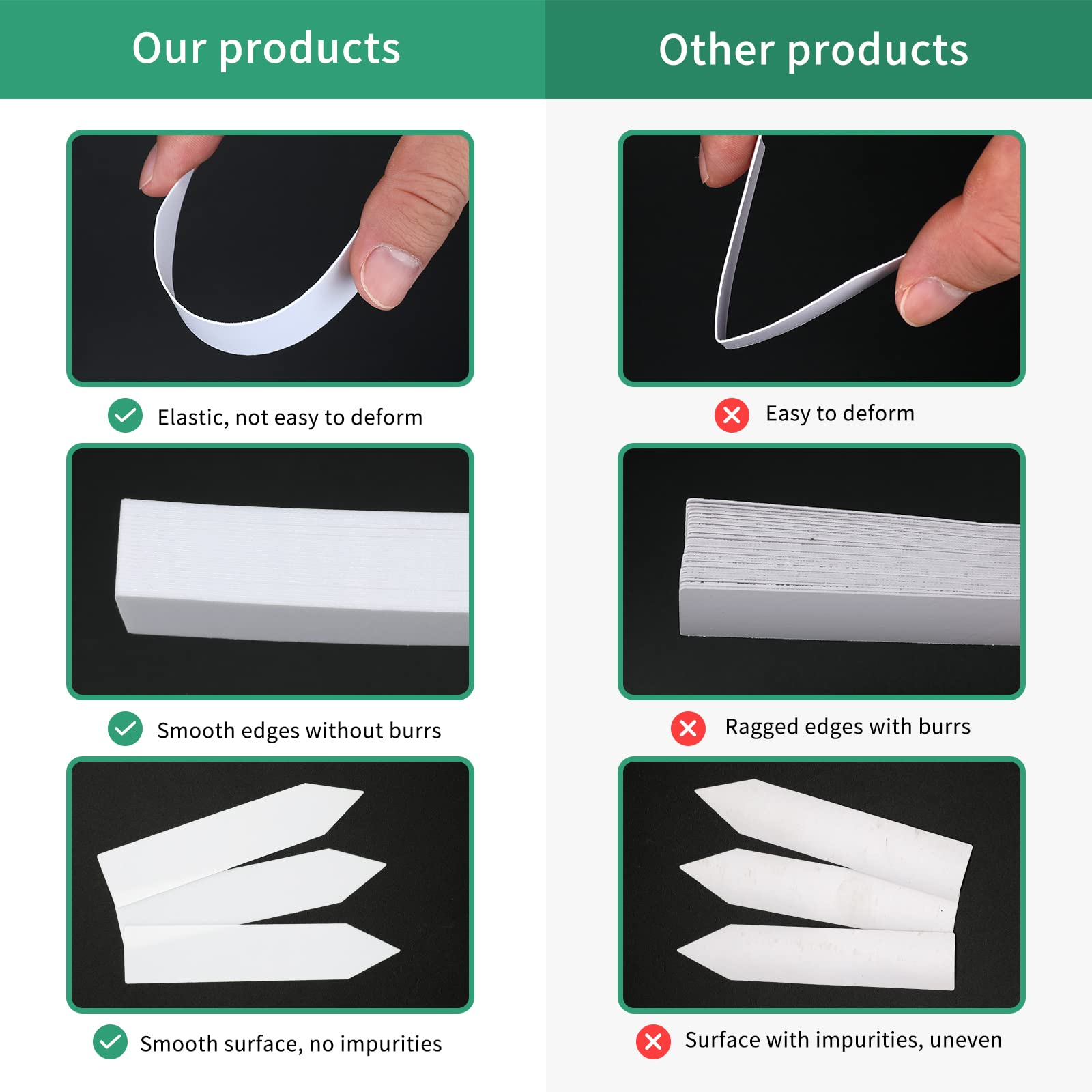 KINGLAKE 200 Pcs Plastic Plant Labels,4 Inch Waterproof Garden Plant Nursery Tags,White Plant Name Tags Markers Plant Identification Tags with Permanent Marking Pen for Garden Seedlings,Plants - Image 3