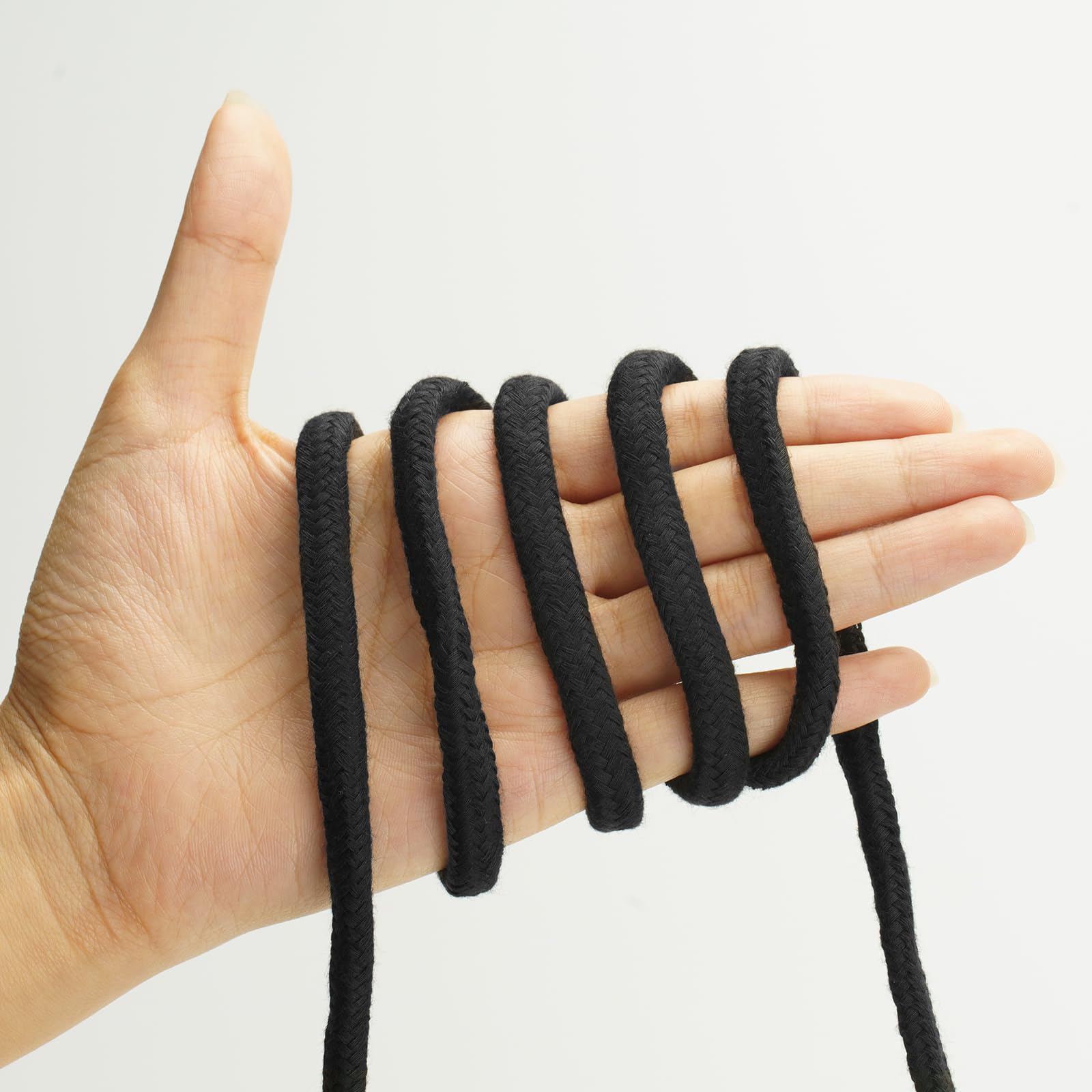 KINGLAKE 10MM Soft Cotton Rope 2 Pack 33Ft/10M Black Rope Thick Rope for Plant Hanging, Hanging Clothes, Crafts, Wrapping, Binding Luggage and Home Decoration - Image 3