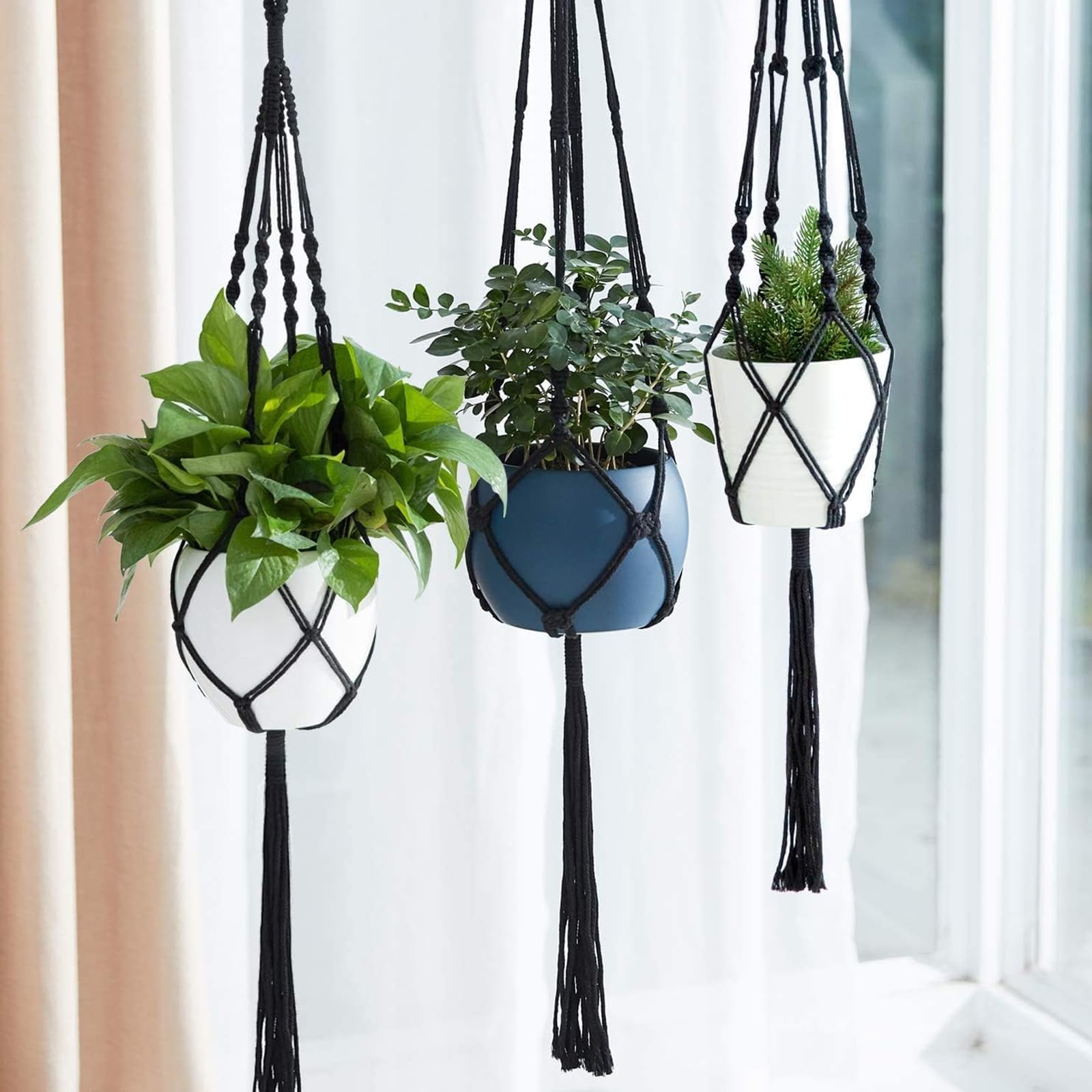 KINGLAKE 10MM Soft Cotton Rope 2 Pack 33Ft/10M Black Rope Thick Rope for Plant Hanging, Hanging Clothes, Crafts, Wrapping, Binding Luggage and Home Decoration - Image 5