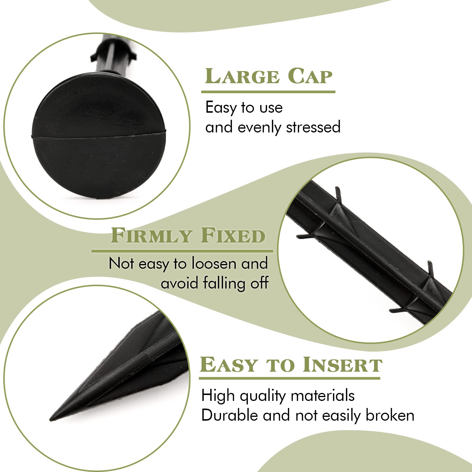 KINGLAKE 30 Pcs 6 Inches Plastic Tarp Stakes Anchors Sturdy Plastic Stakes for Keeping Garden Netting Down,Holding Down The Tarps and Landscape Fabric Lawn Edging,Tents,Weed Cover - Image 3