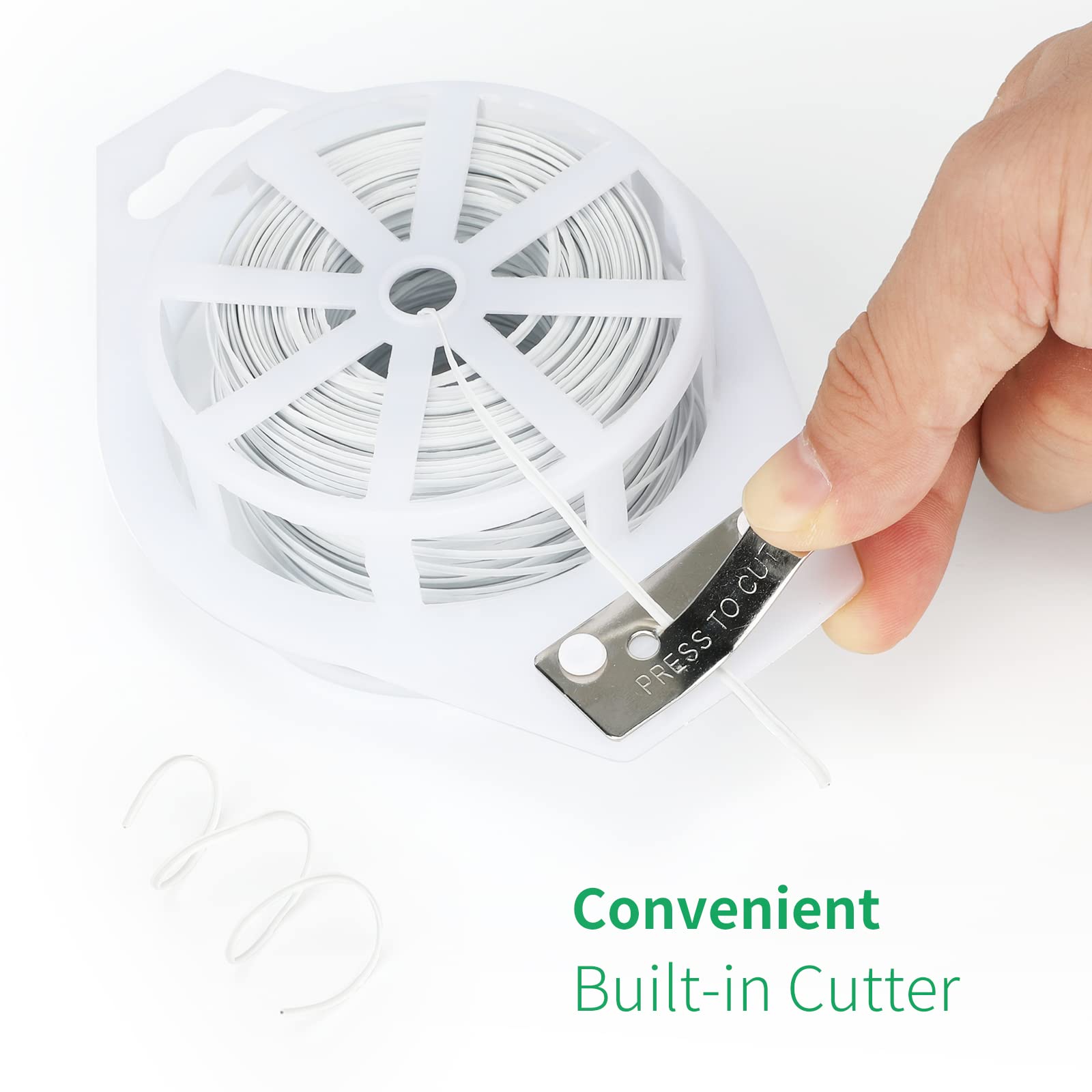 KINGLAKE 328 Feet Plastic Plant Twist Tie White Garden Plants Tie Multi-Use for Secure Vines,Plants - Image 3