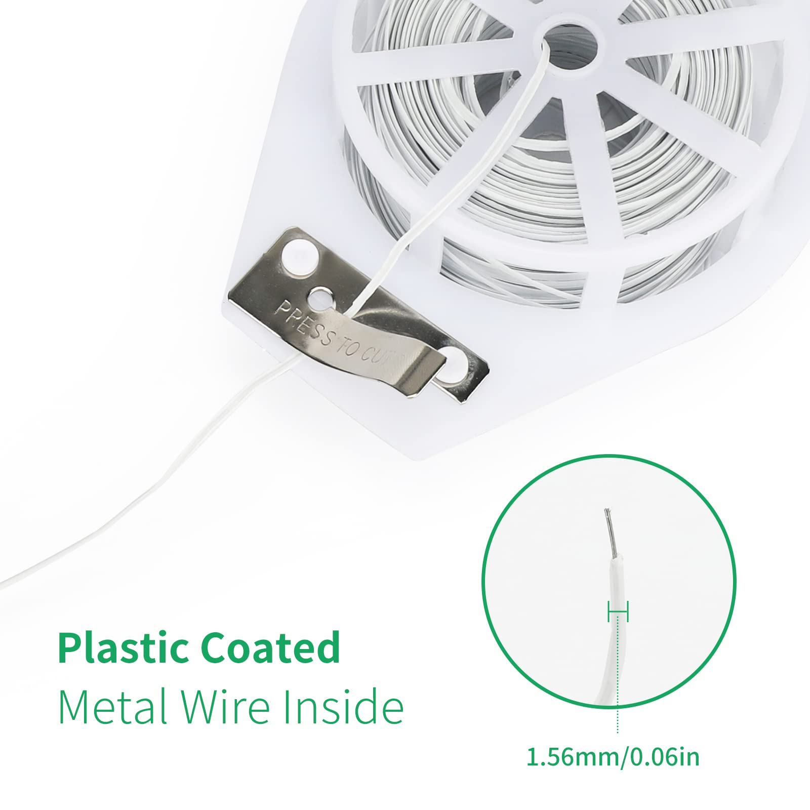 KINGLAKE 328 Feet Plastic Plant Twist Tie White Garden Plants Tie Multi-Use for Secure Vines,Plants - Image 4