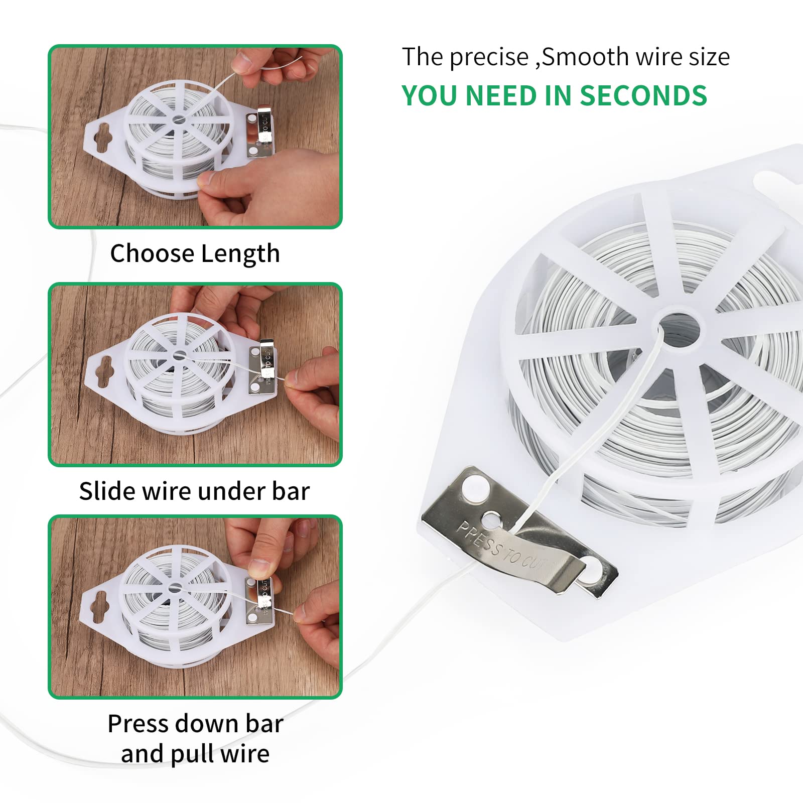 KINGLAKE 328 Feet Plastic Plant Twist Tie White Garden Plants Tie Multi-Use for Secure Vines,Plants - Image 5