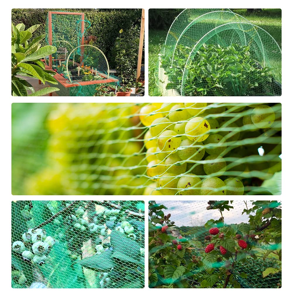 KINGLAKE 33 Ft x 13 Ft Green Garden Bird Netting,Green Garden Plant Netting,Garden Plant Fruits Fencing Mesh - Image 5