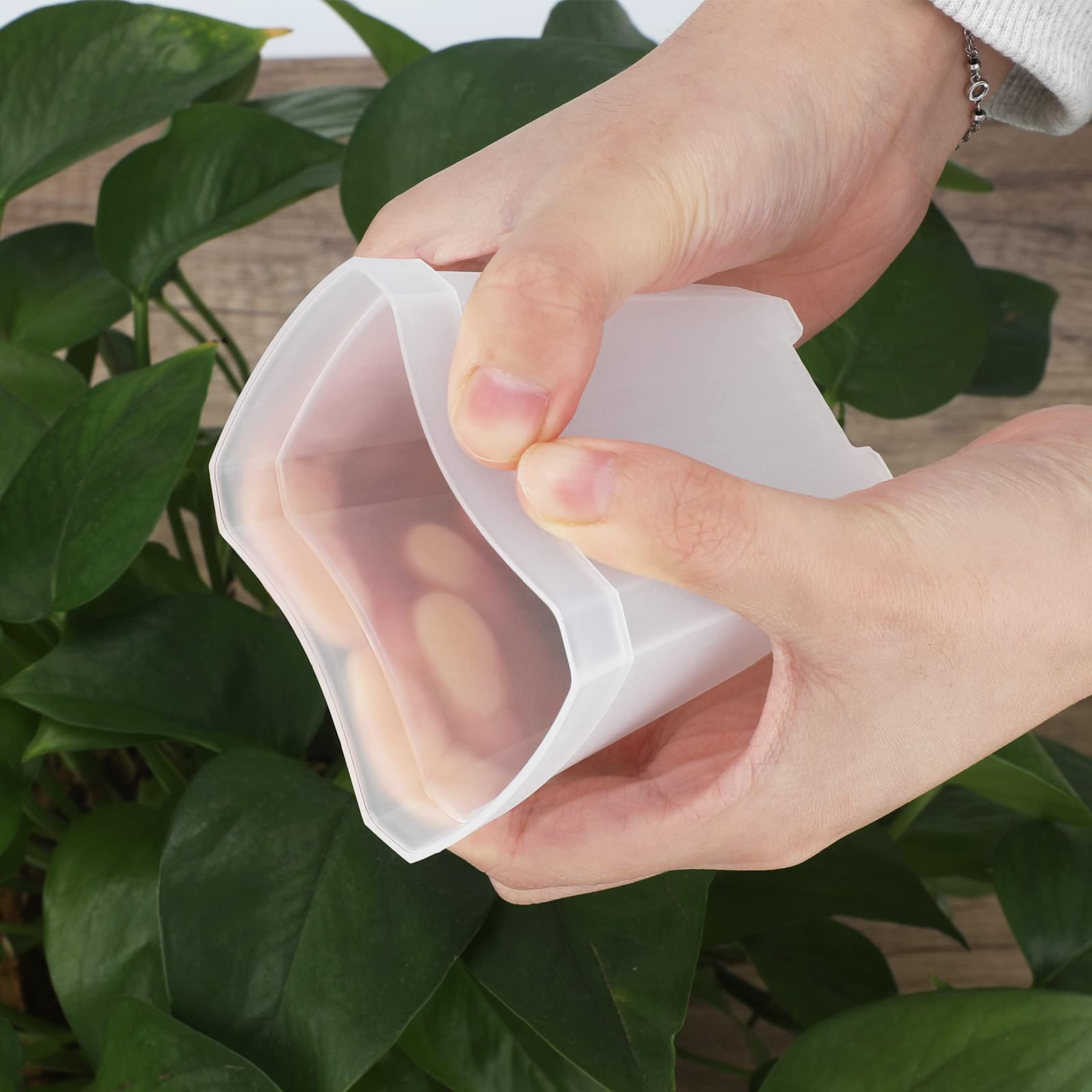 KINGLAKE 3inch Nursery Pots,24 Pcs Thick Plastic Square Planter Pots,Flower Plant Container Seed Starting Transplanting Pots (Clear) - Image 4