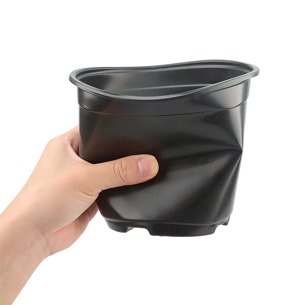 KINGLAKE 50 Pcs 6" Plastic Plants Nursery Seedlings Pots Flower Plant Container Seed Starting Pots Matte Black - Image 4