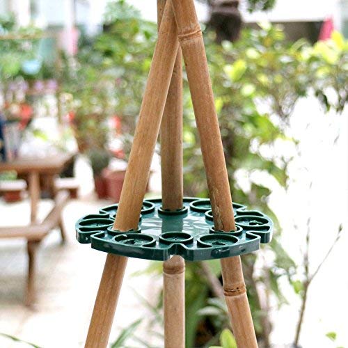 KINGLAKE 6 Pcs Bamboo Cane Holder Plastic Plant Cane Support Caps Holders for Climbing Plants Sweet Peas Beans Green - Image 6