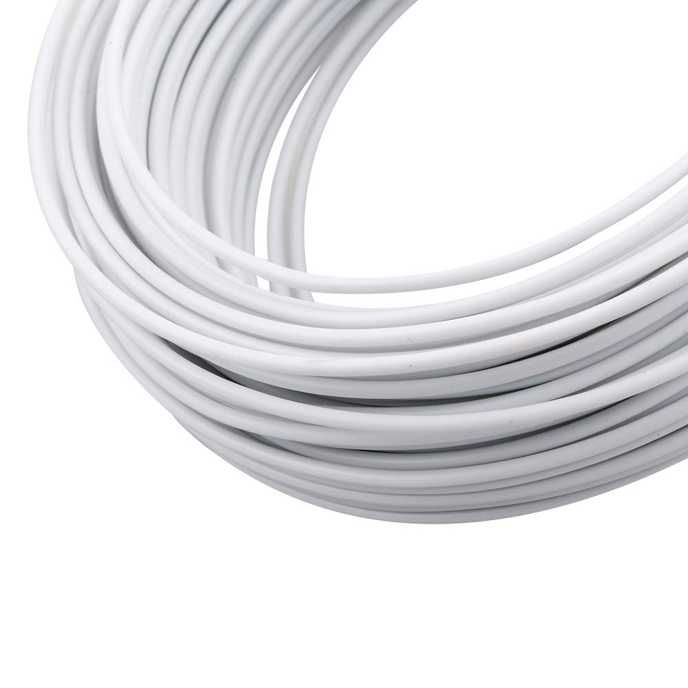 KINGLAKE 66 Feet White Sturdy Plastic Coated Garden Wire 2mm Plant Twist Tie - Image 3