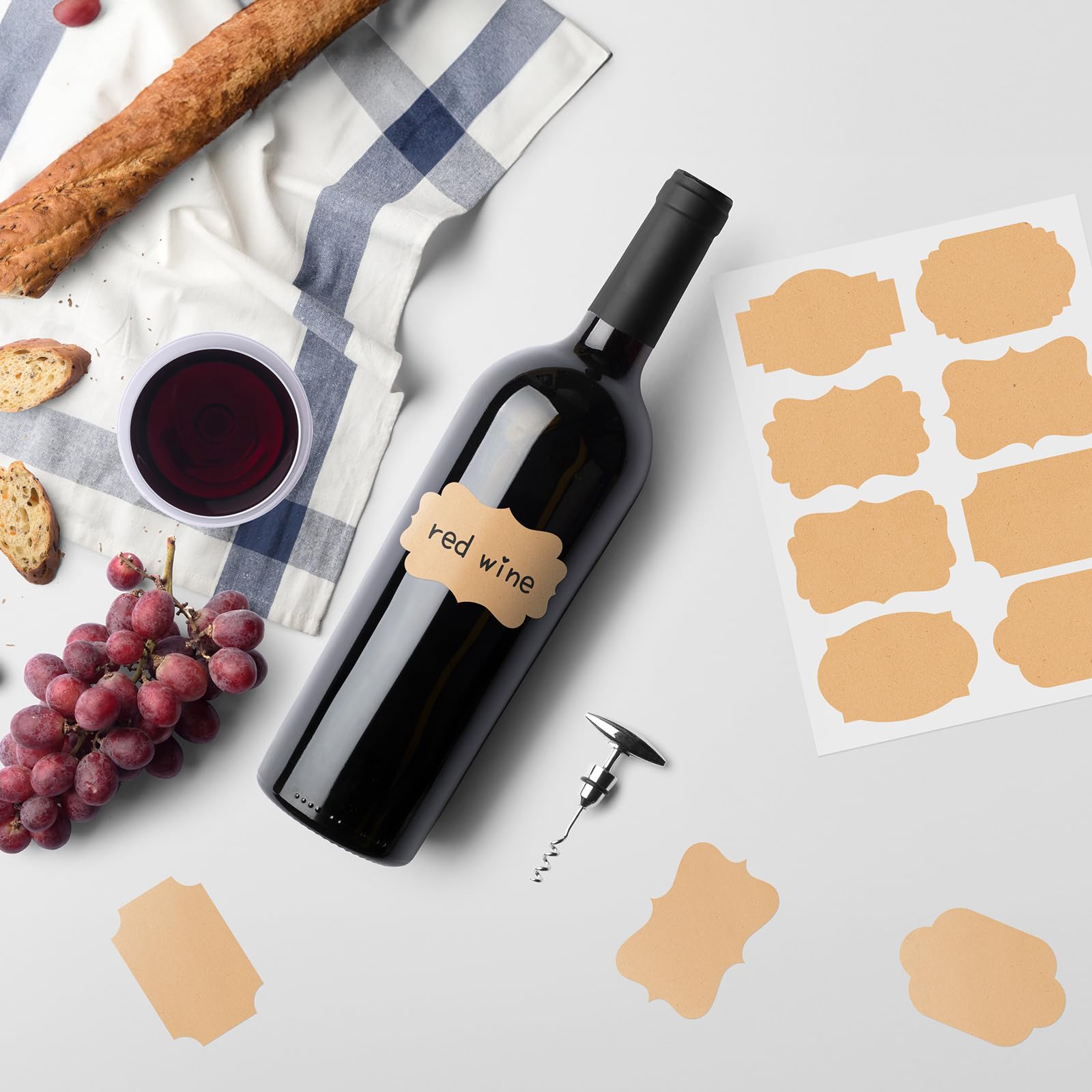 KINGLAKE Fancy Shape Kraft Label Stickers 2x3 Inch - 160PCS Canning, Gift Tags & Storage Bottle Labels - Image 7