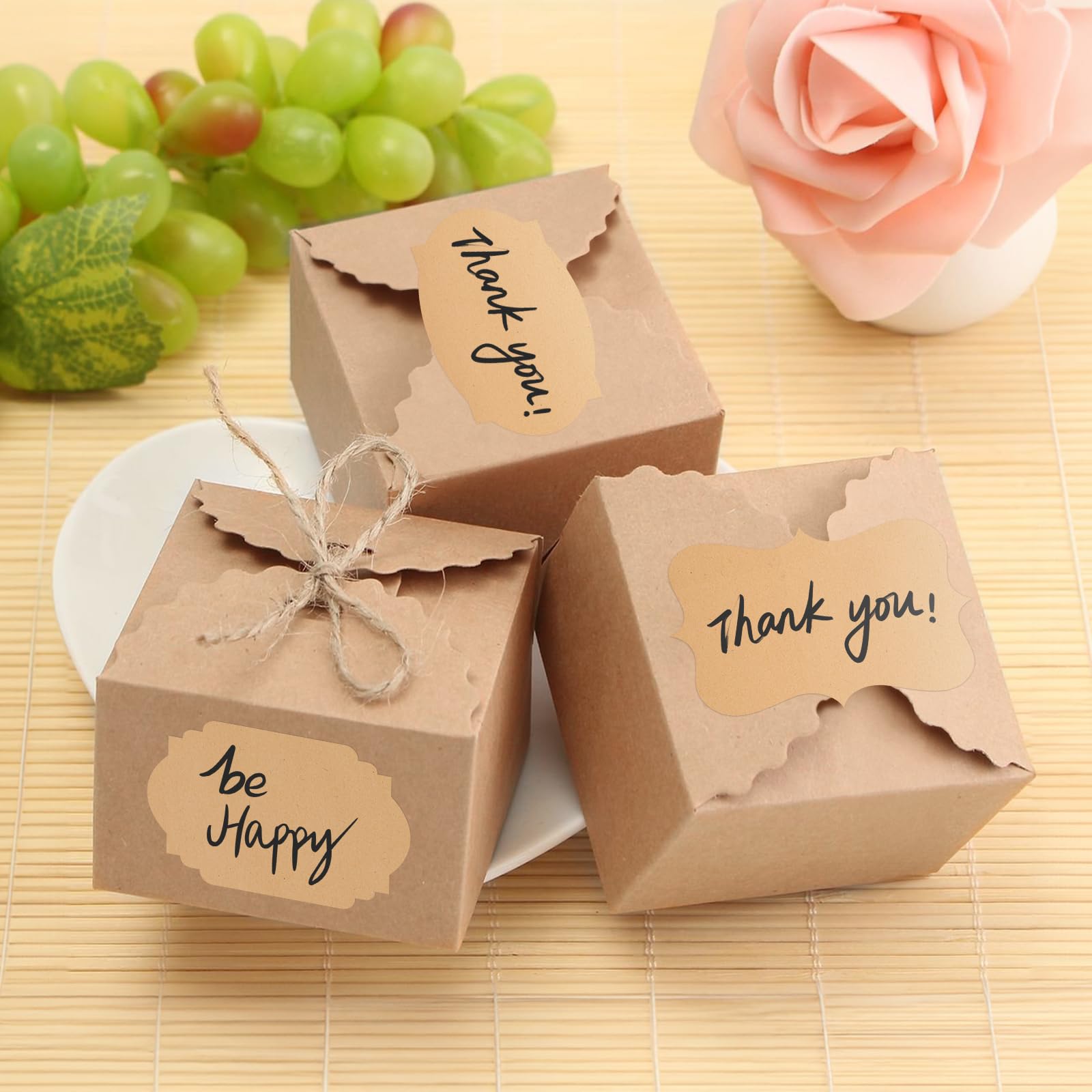 KINGLAKE Fancy Shape Kraft Label Stickers 2x3 Inch - 160PCS Canning, Gift Tags & Storage Bottle Labels - Image 9