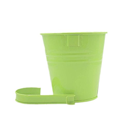 KINGLAKE Flower Pots,10 Pcs Metal Iron Hanging Flower Plant Pots Balcony Garden Plant Planter Baskets Fence Bucket Pot 4'' Flower Holders with Detachable Hook - Image 5