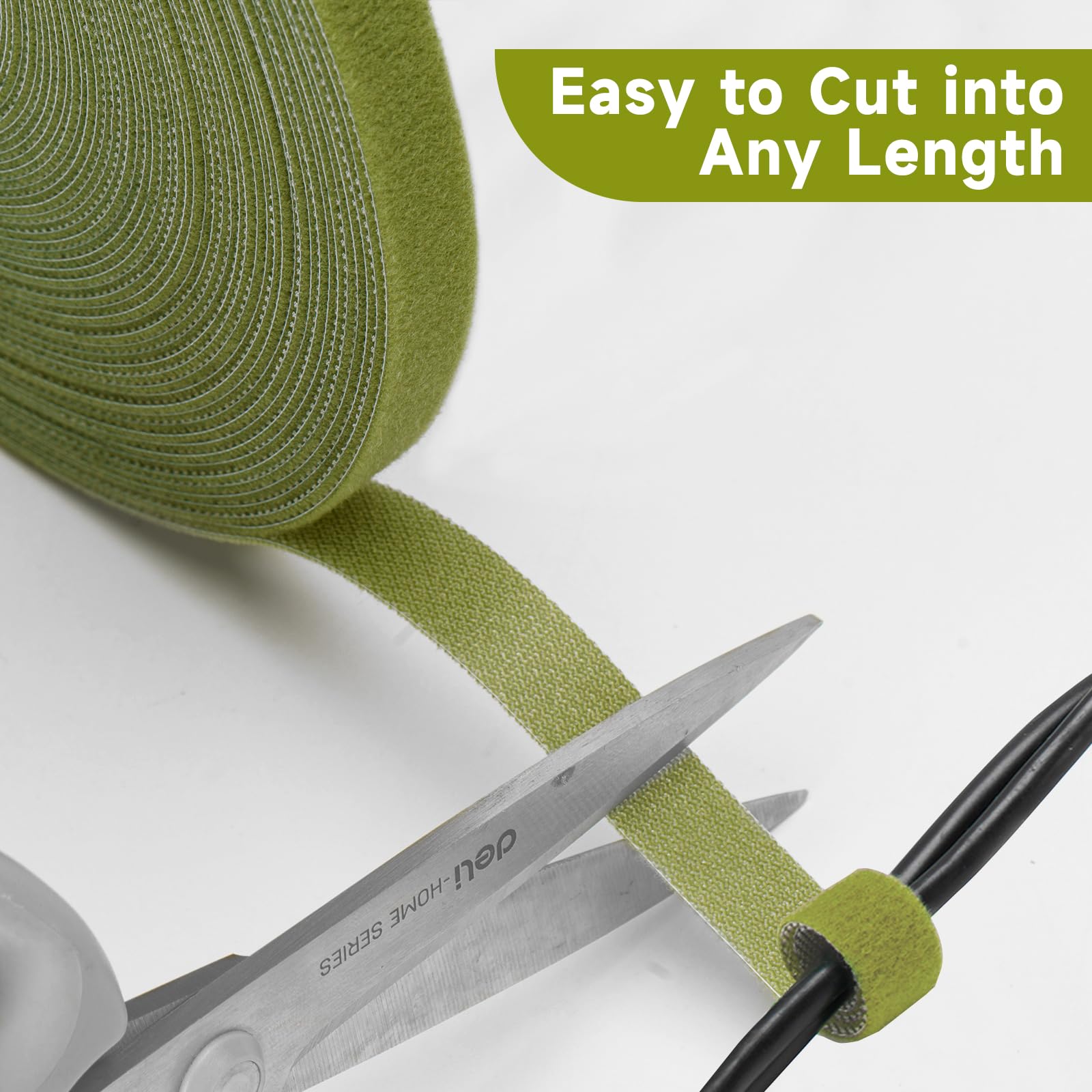 KINGLAKE Garden Ties Plant Tape Ties Nylon Plant Tape Strap 65.6 Feet Plant Support Tape Reusable Garden Tape 1/2'' Army Green Plant Tape For Climbing Plants,Tomato,Vines,Cables,Flowers,Indoor Outdoor - Image 4