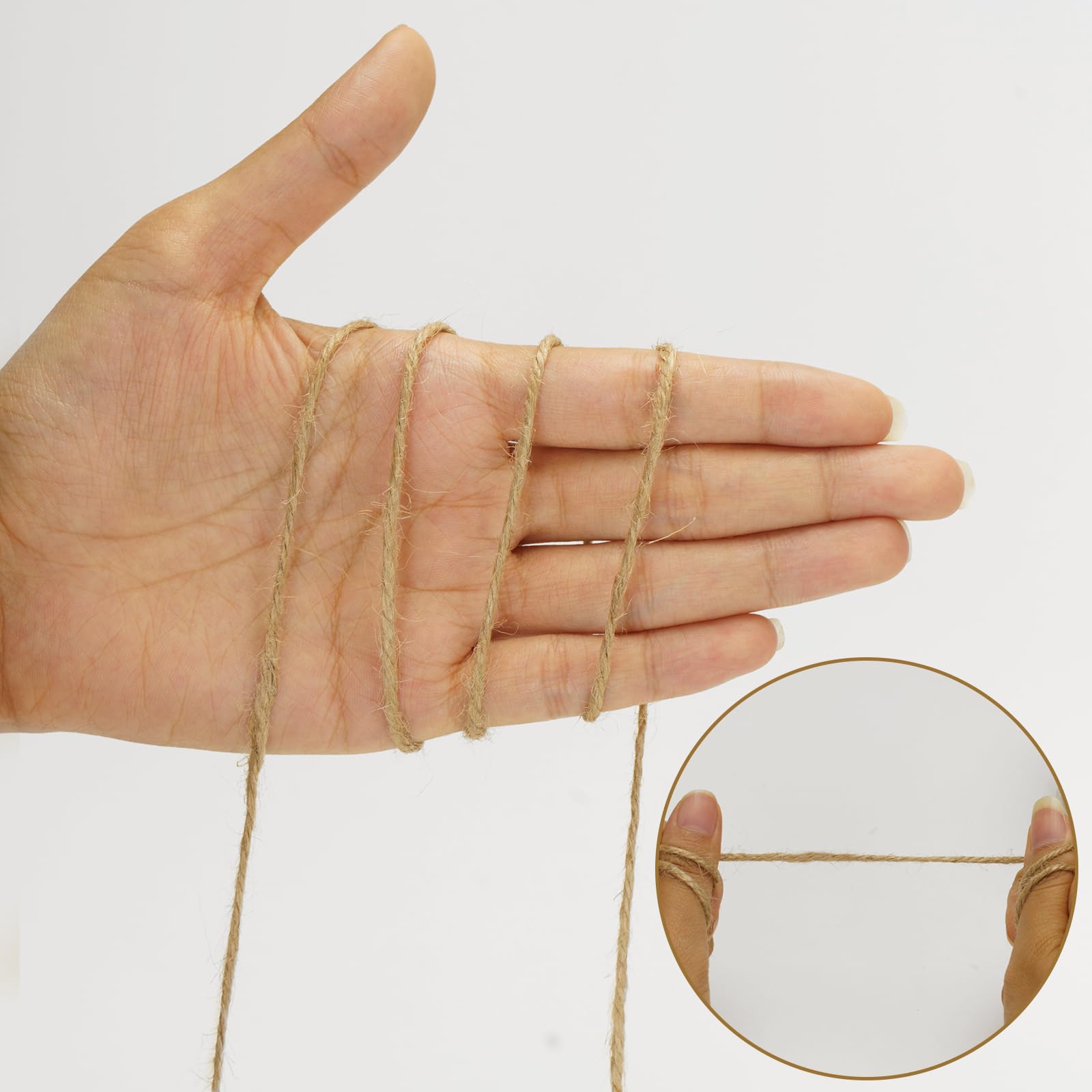 KINGLAKE Jute Twine String 3mm Natural Jute Twine 328 Feet Heavy Duty Hemp Brown Twine String for Crafts, Gift Wrapping, Packing, Home Decor and Holidays - Image 4