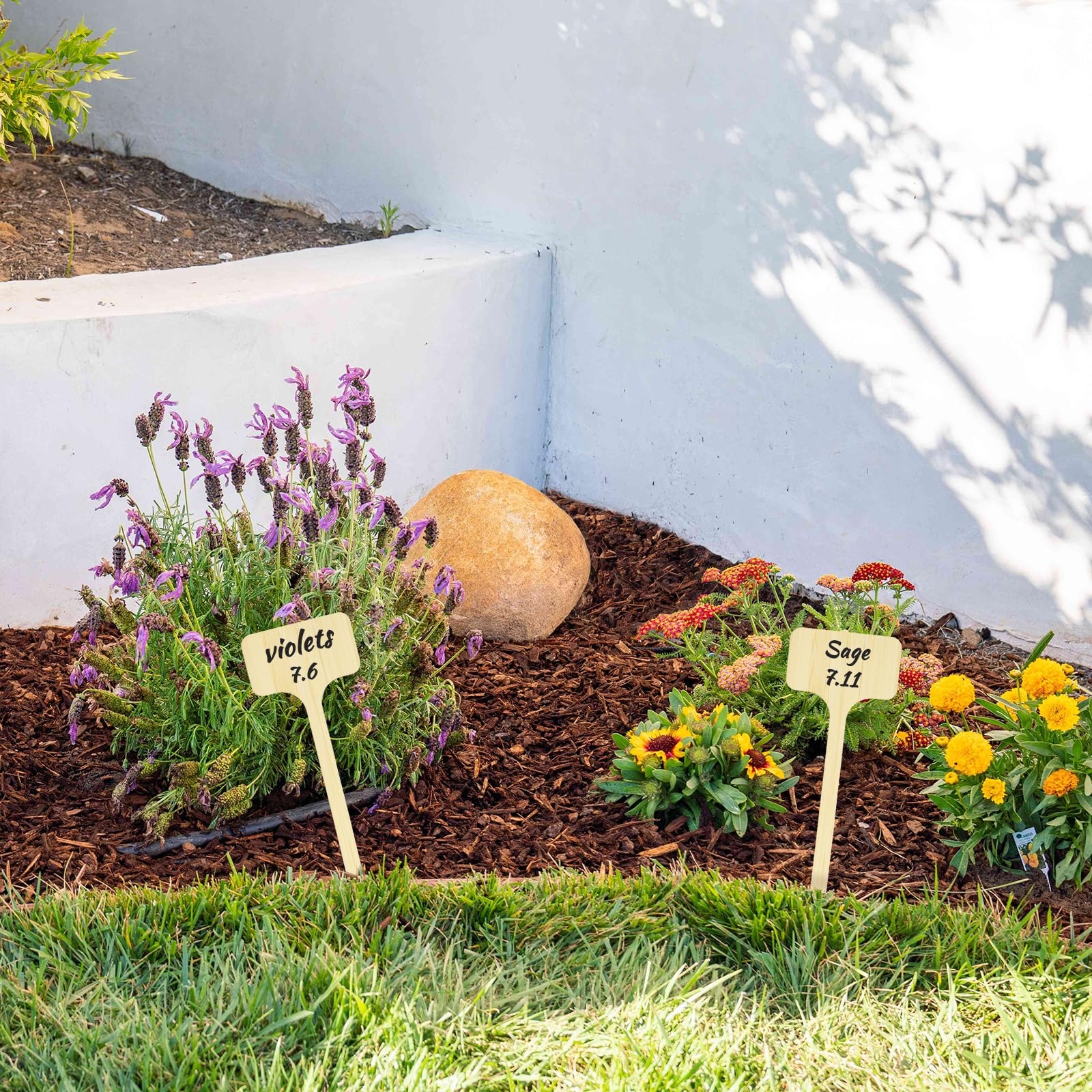 KINGLAKE Plant Labels,Bamboo Plant Labels,7 Inch Tall Plant Tags Labels,30 Pcs Nursery Garden Labels Plant Markers for Outdoor Waterproof Plant Name Tags Garden Tags with Marking Pen - Image 7