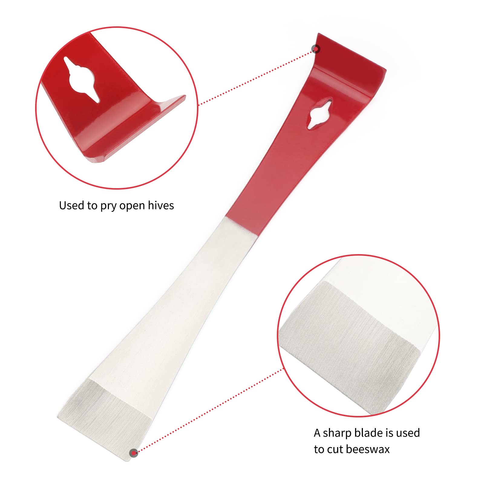 KINGLAKE Steel Hive Tool The Best Paint Scraping Tool Bee Hive Frame Lifter and Scraper for Beekeepers 9 Inch - Image 3