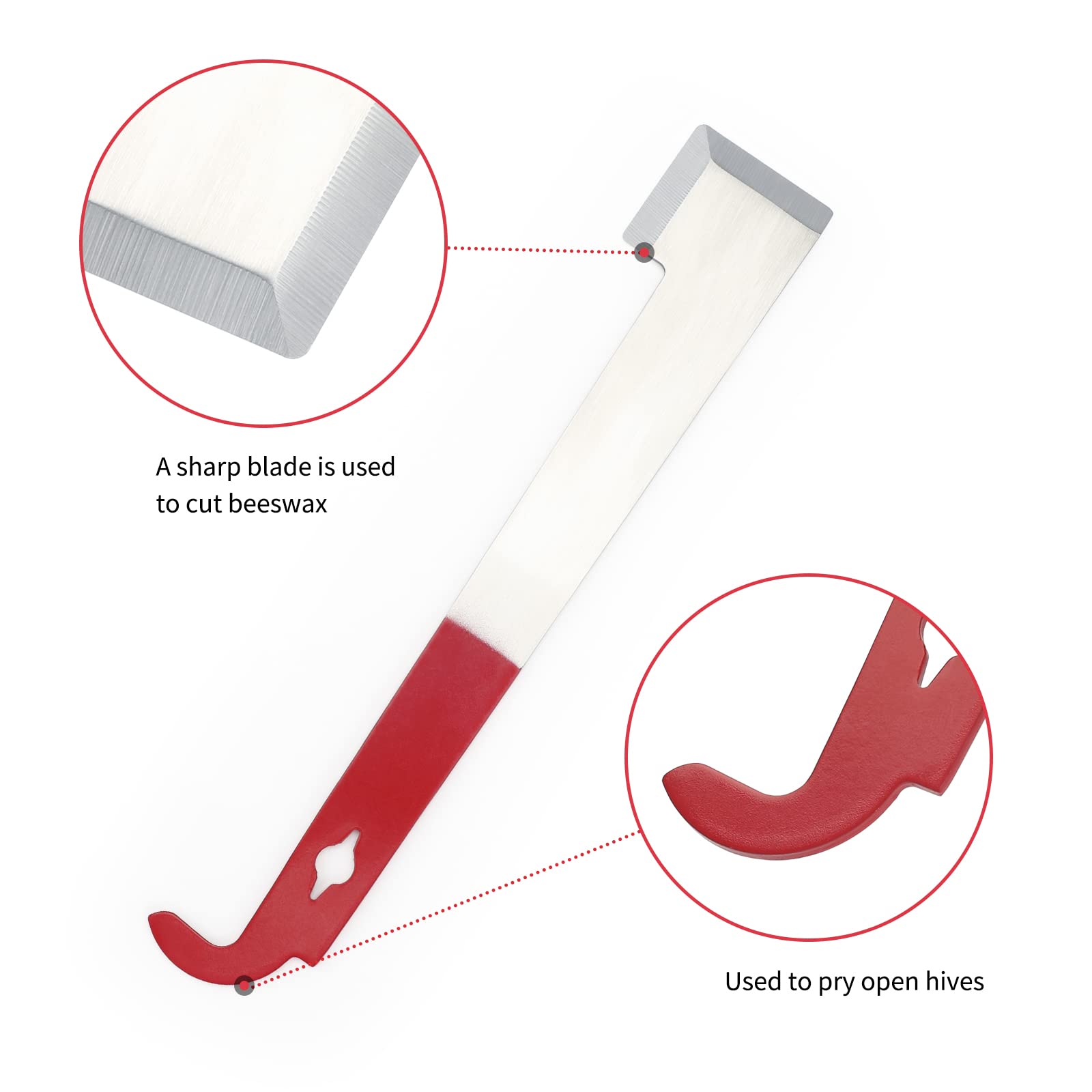 KINGLAKE Steel J Hook Bee Hive Tool Frame Lifter and Scraper,Beekeeping Equipment, 10-1/2-Inch - Image 4