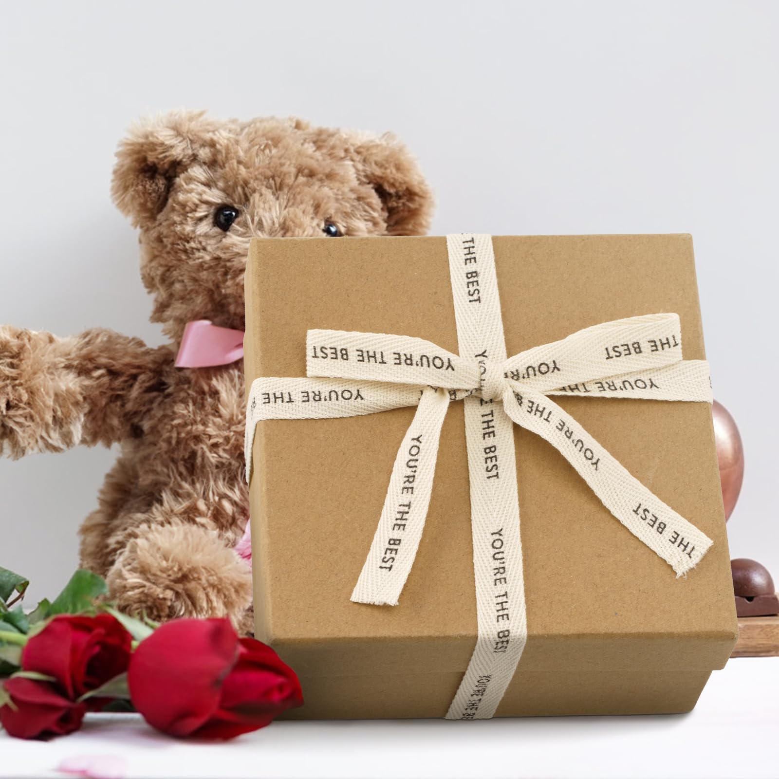 KINGLAKE You're The Best Ribbon 5/8" x 10 Yards Twill Tape Herringbone Cotton Ribbon for Teacher Appreciation Week Mother's Day Fathers Day Gift Wrapping DIY Crafts Party Decor - Image 5