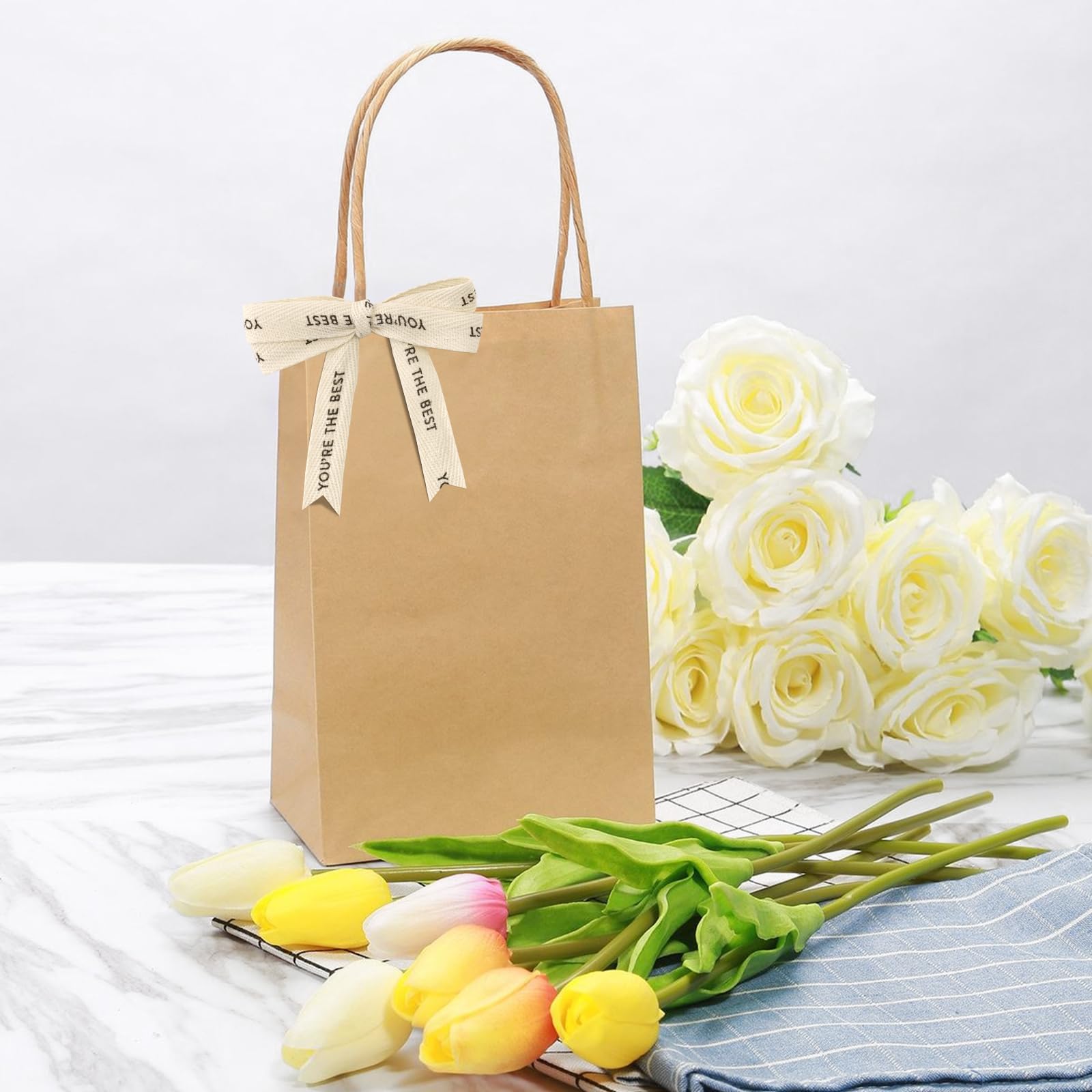 KINGLAKE You're The Best Ribbon 5/8" x 10 Yards Twill Tape Herringbone Cotton Ribbon for Teacher Appreciation Week Mother's Day Fathers Day Gift Wrapping DIY Crafts Party Decor - Image 6