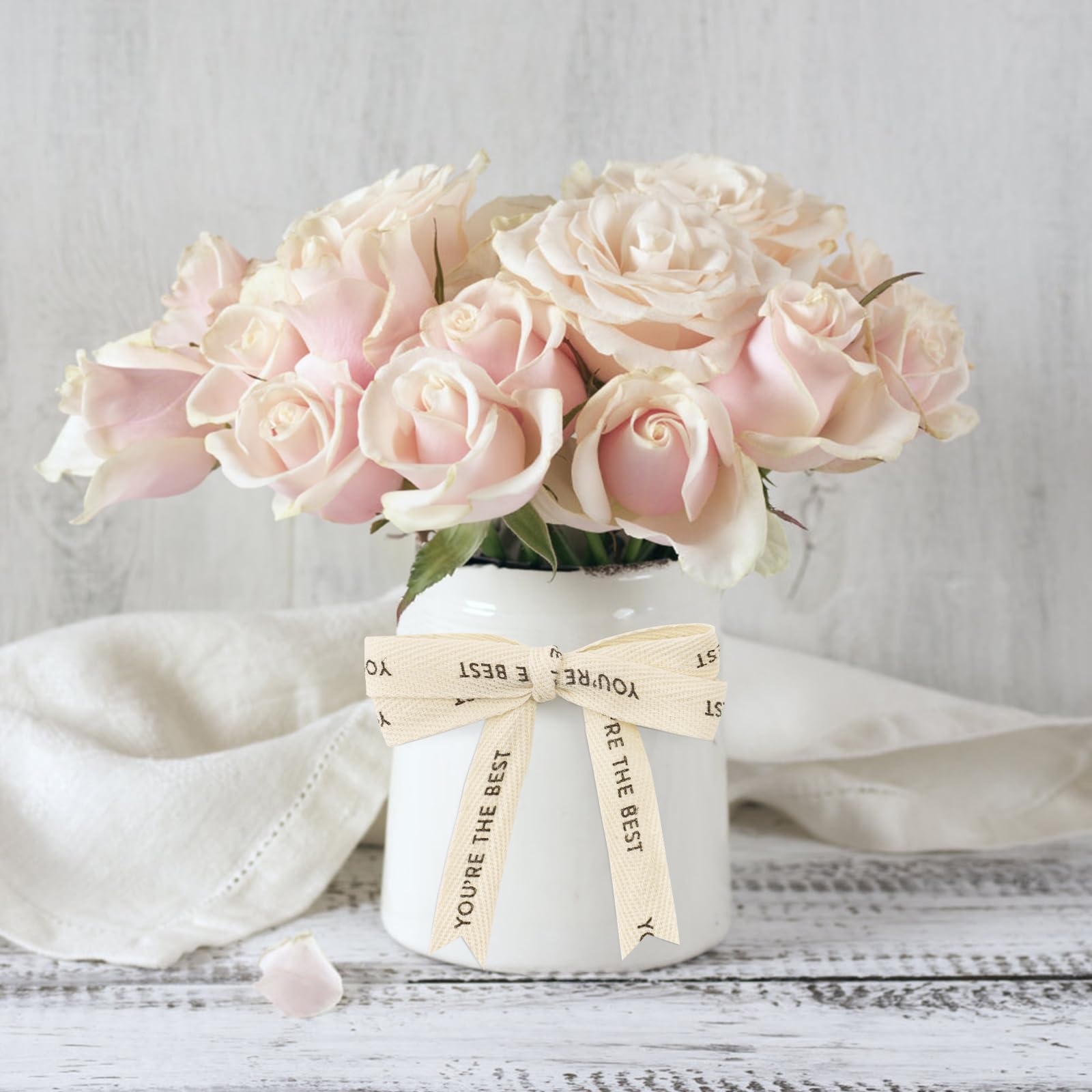 KINGLAKE You're The Best Ribbon 5/8" x 10 Yards Twill Tape Herringbone Cotton Ribbon for Teacher Appreciation Week Mother's Day Fathers Day Gift Wrapping DIY Crafts Party Decor - Image 7