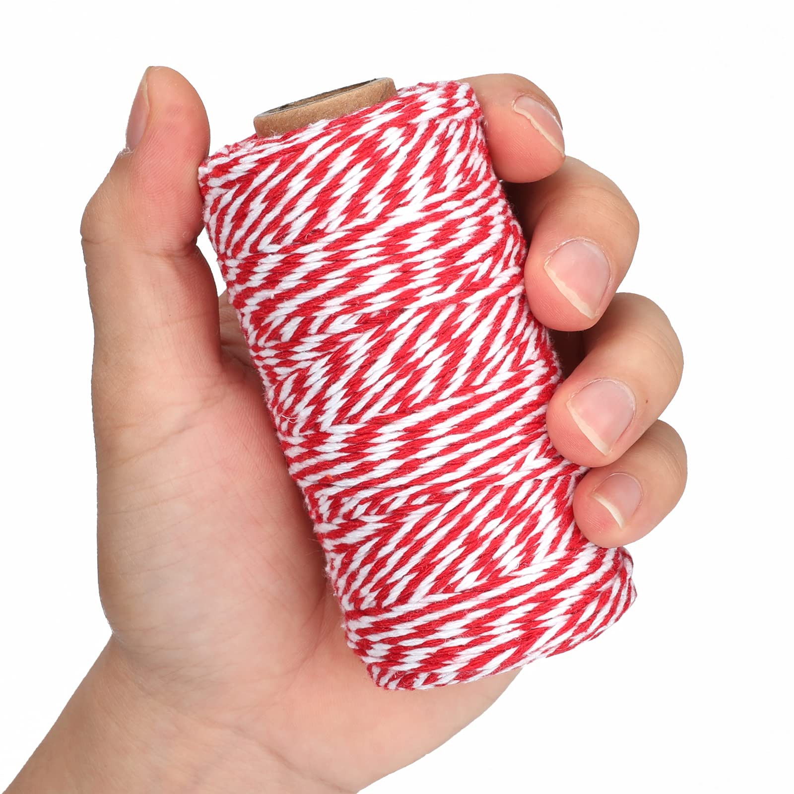 Red White Gift Twine String Holiday Twine 328 Feet Cotton Bakers Twine Crafts Christmas Twine Durable Packing String - Image 5